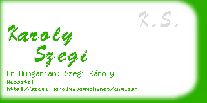 karoly szegi business card